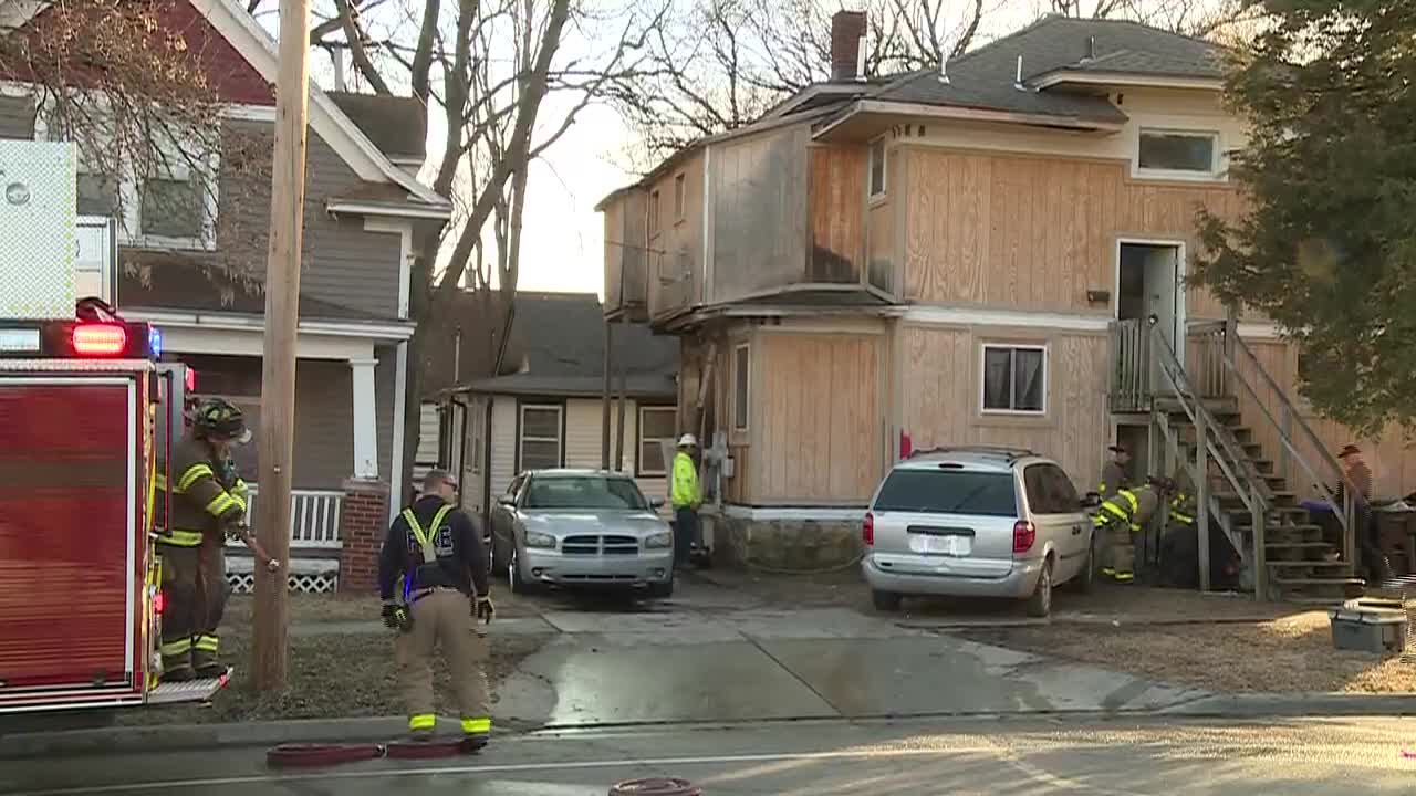 Topeka fire crews battle apartment blaze Monday; dog rescued
