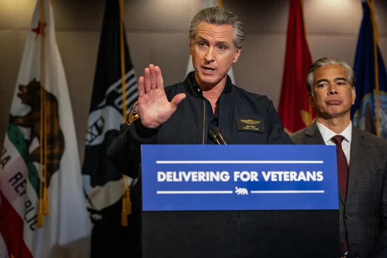Newsom takes aim at veterans 'claim sharks' as he signs law banning ...