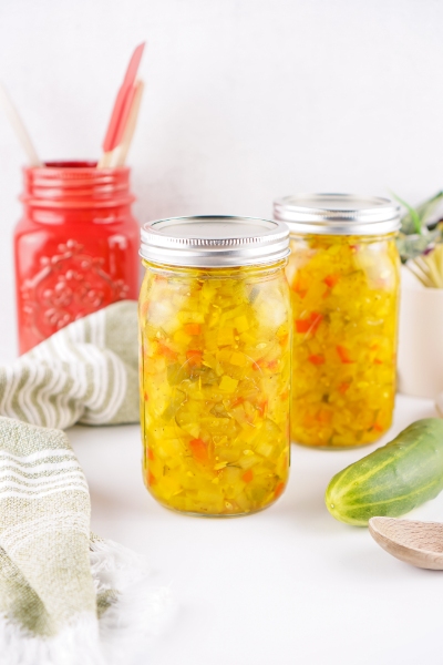 Homemade sweet relish from the garden