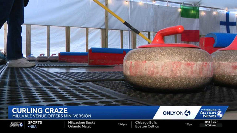 Millvale mini curling rink reels in crowds during Olympics