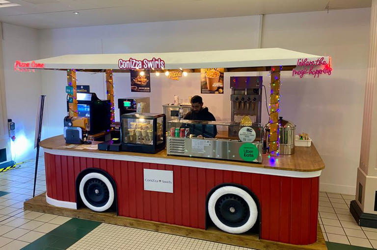 Quirky van selling pizzas in a cone opens outside Camberley's former ...