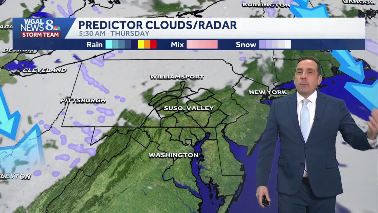 Dry & blustery Thursday; chance for wintry weather this weekend