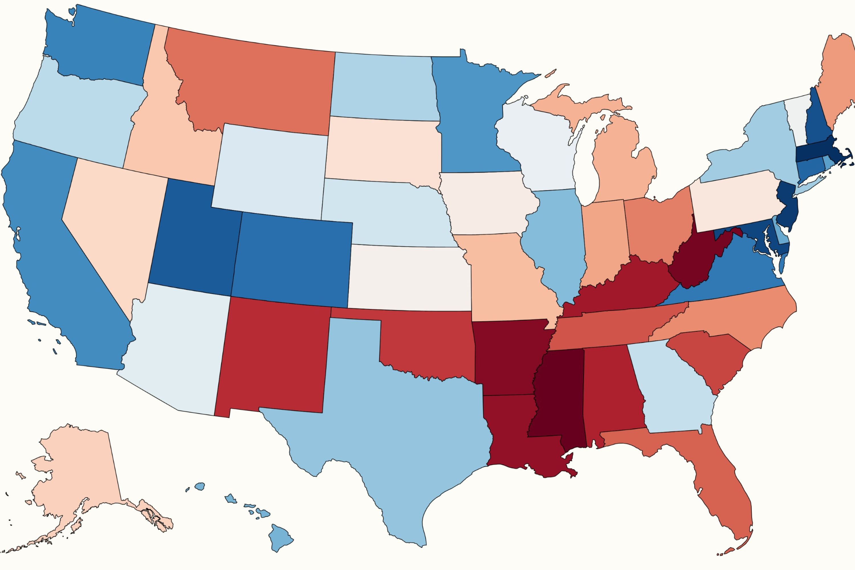 Map shows states where people are spending more on groceries