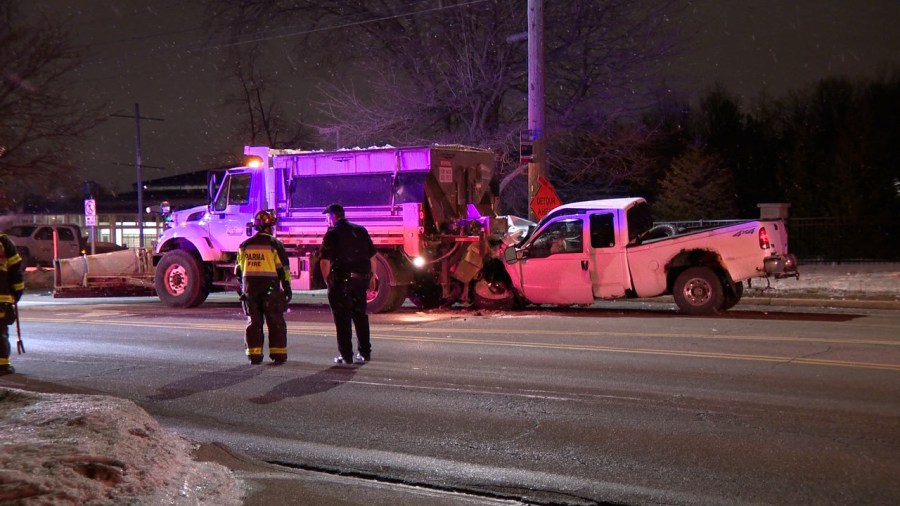 Two injured in crash involving local plow truck
