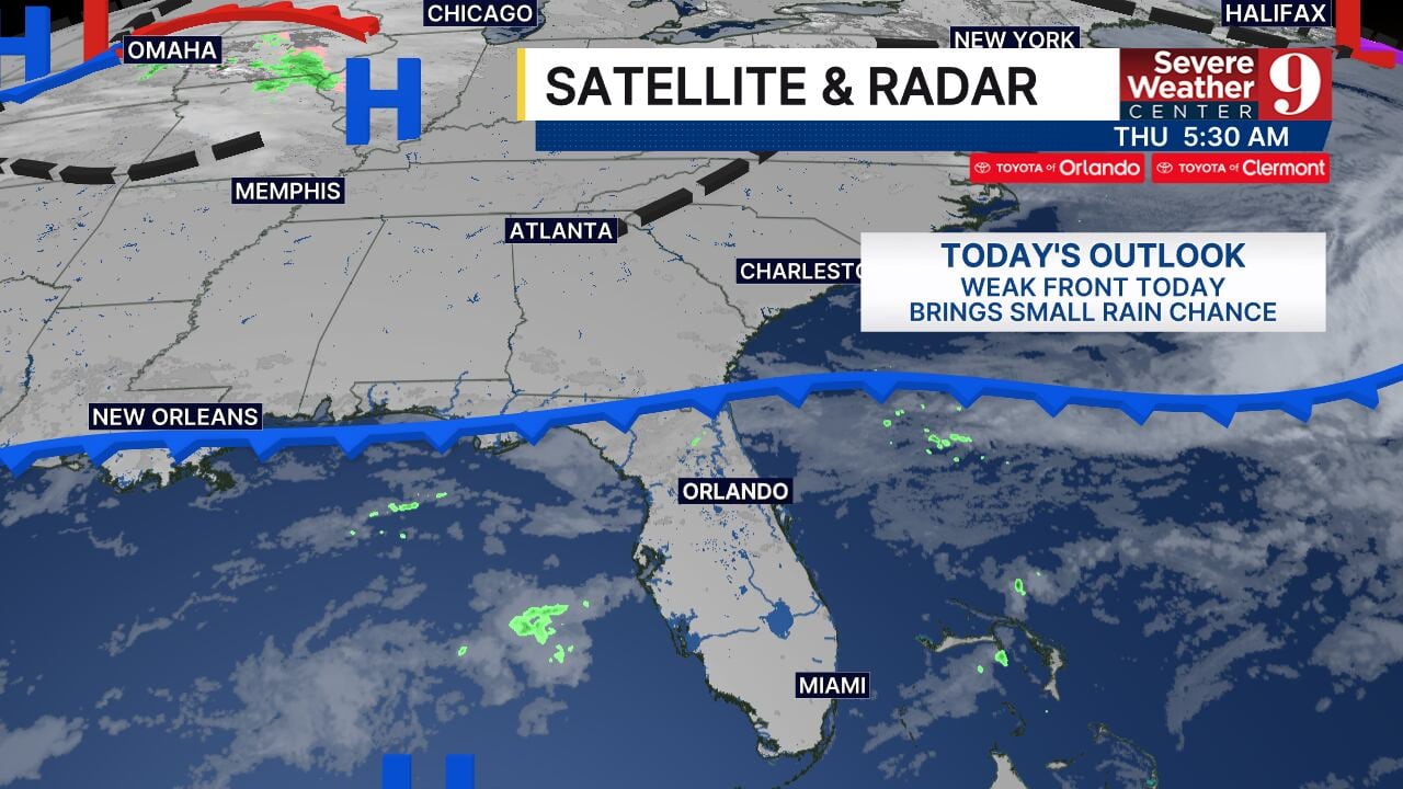 Central Florida to remain warm and dry with slight chance of rain Thursday