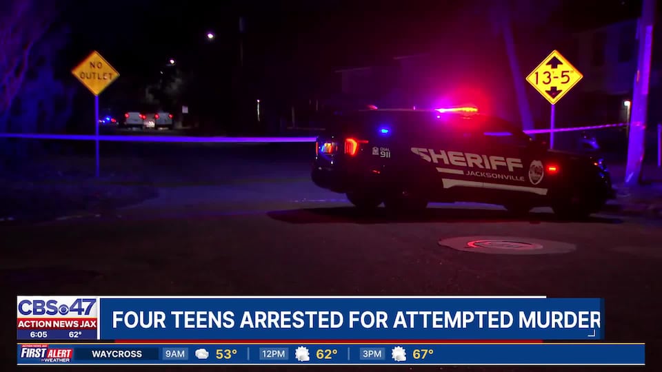 4 teens charged with attempted murder in Jacksonville shooting