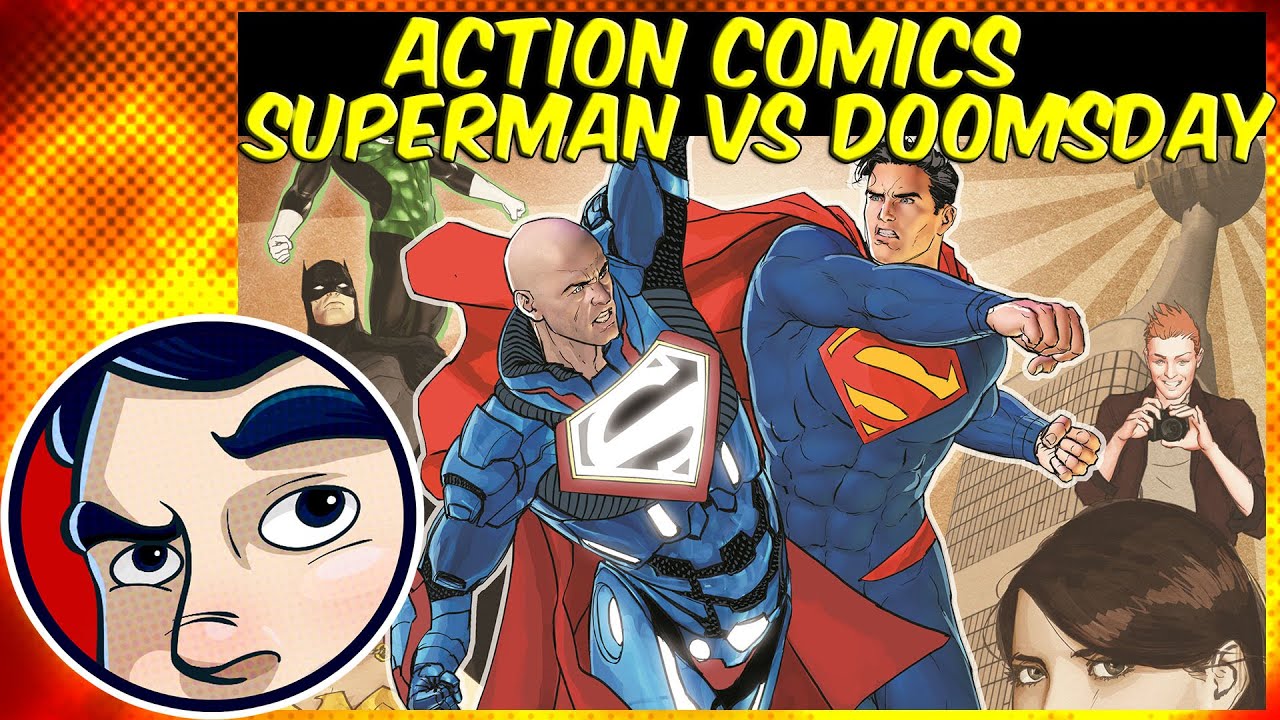 Action Comics shows Superman vs Doomsday battle