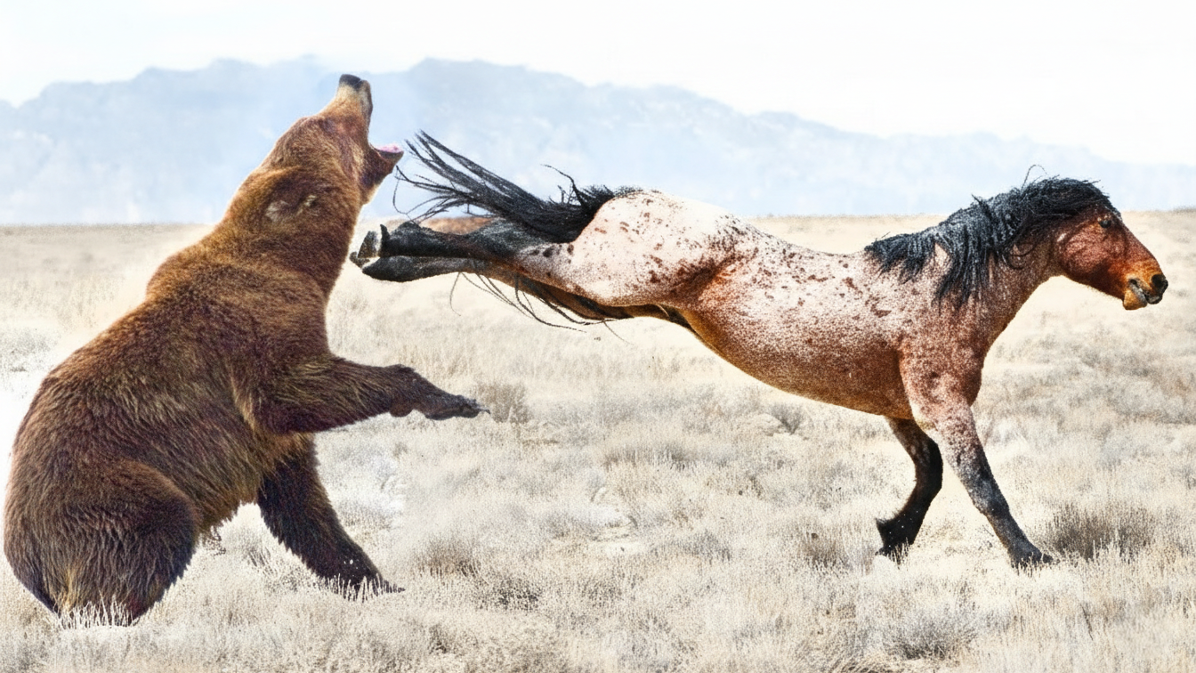 Watch what happens when predators get too close to a horse