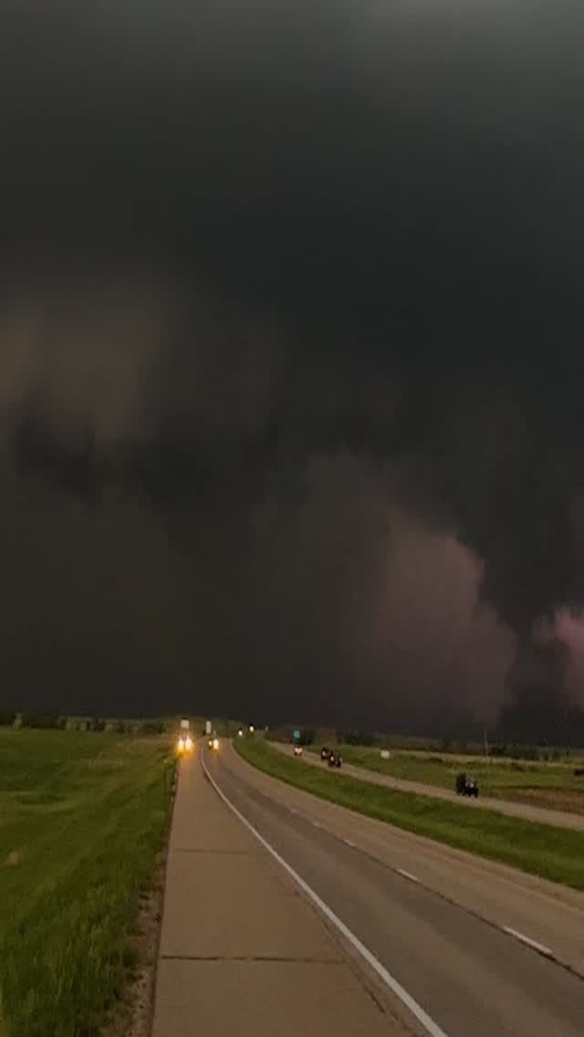 Tornado and lightning collide in Kansas storm