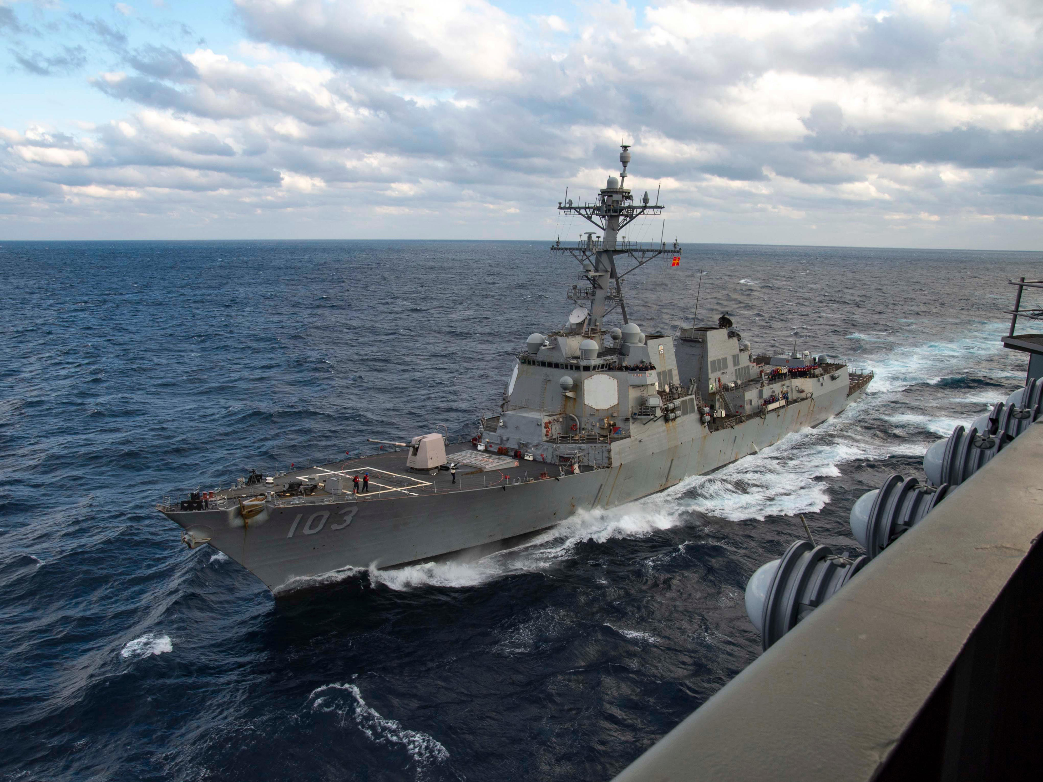 A US Navy destroyer and a support ship collided in the Caribbean during ...