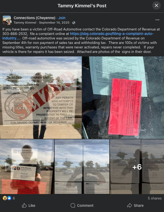 State of Colorado seizes used car dealer that reportedly didn't have ...