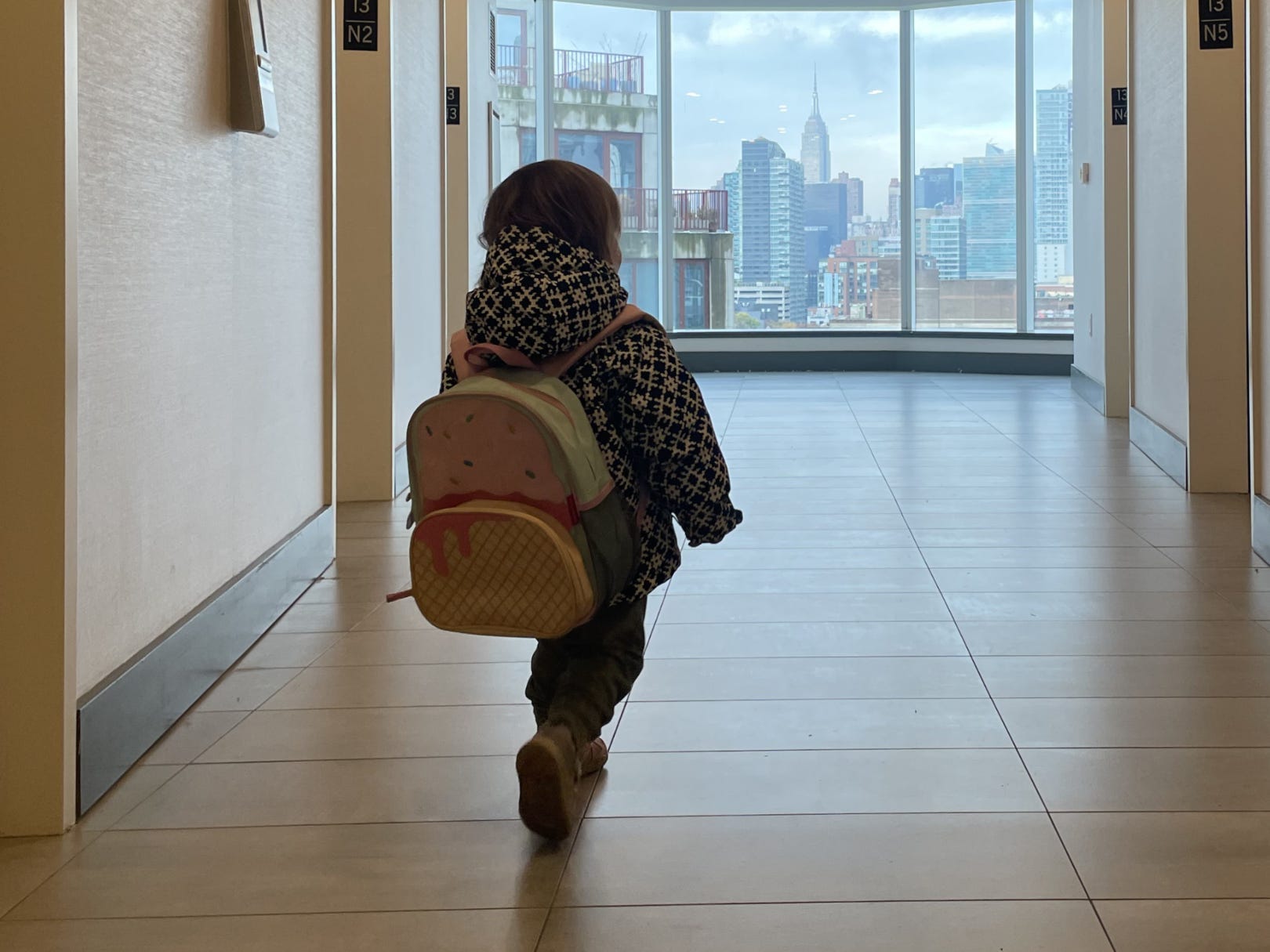 Child walking into school