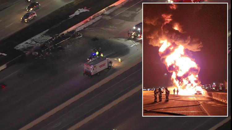 I-45 Gulf Freeway southbound shut down near Bay Area Blvd after fuel ...