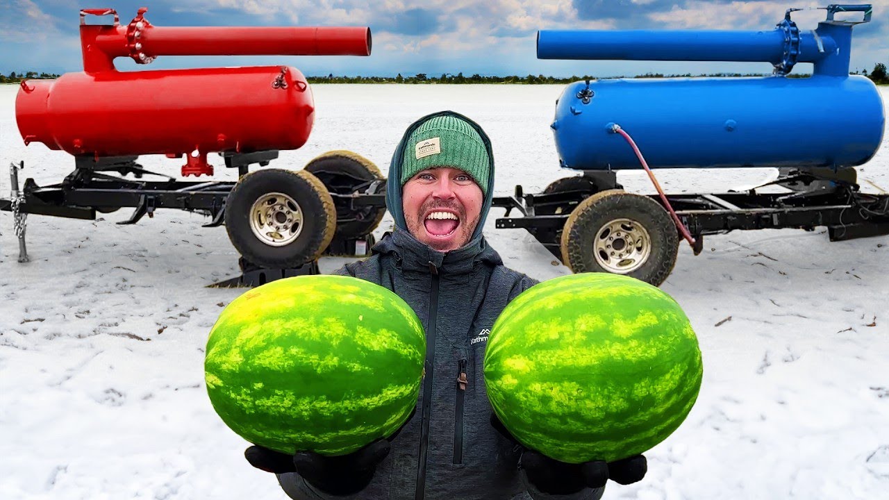 What happens when cannons fire watermelon at each other?