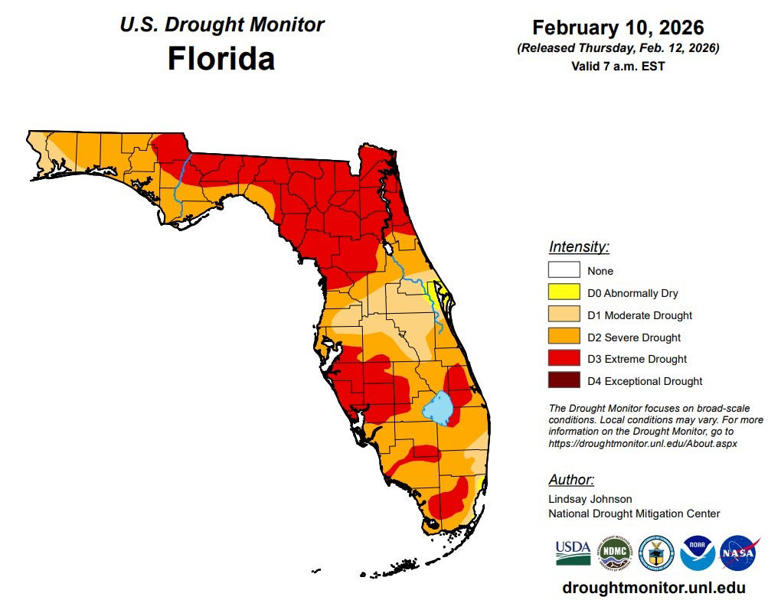 Nearly 100% of Florida in drought, worsening fears of wildfires, water ...