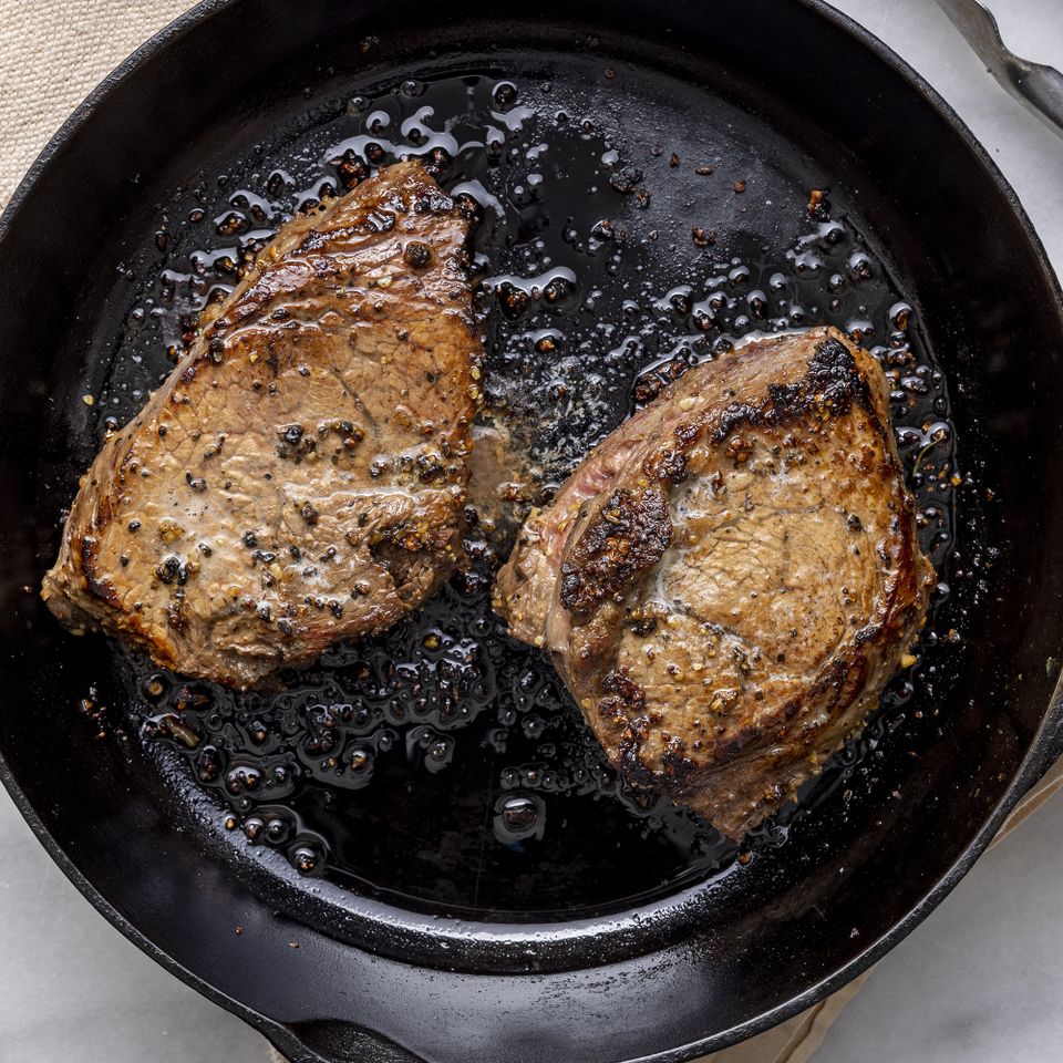 Cast Iron Pan-Seared Steak (Oven-Finished)