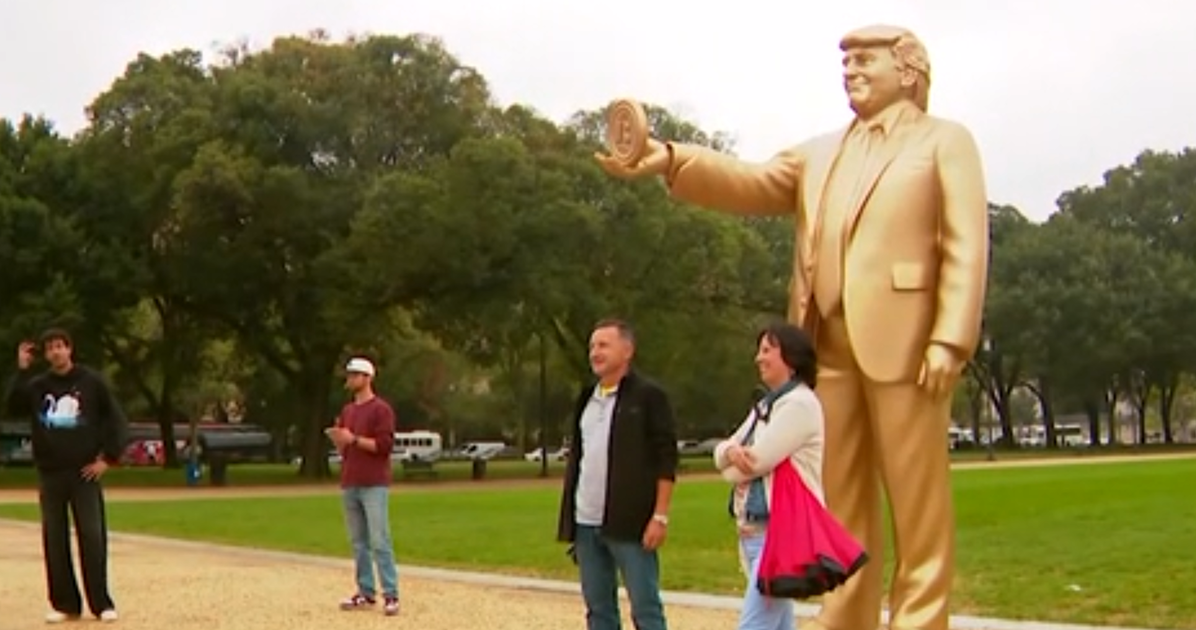 Remember when a 12-foot gold statue of Trump was erected in DC? “God killed people for doing this”