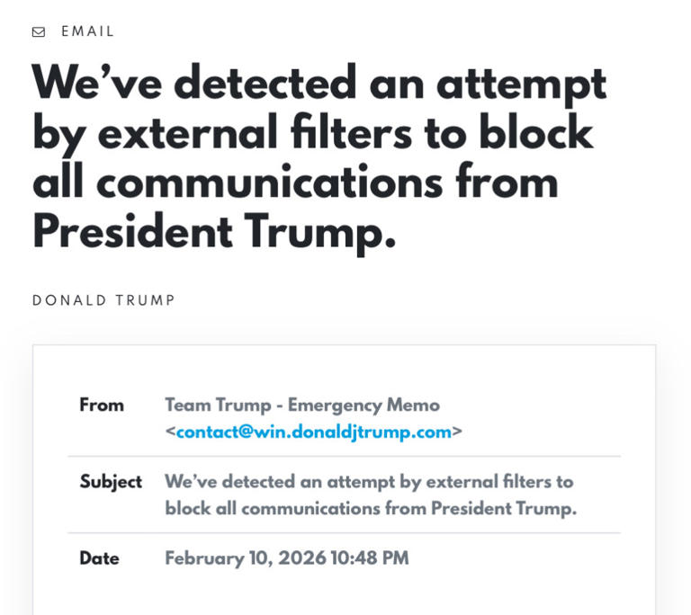 Trump sends phishing-style “system alert” to boost donations