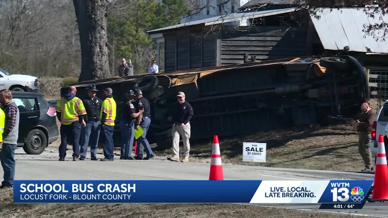 Blount County school bus overturns in Locust Fork; 4 students sent to ...
