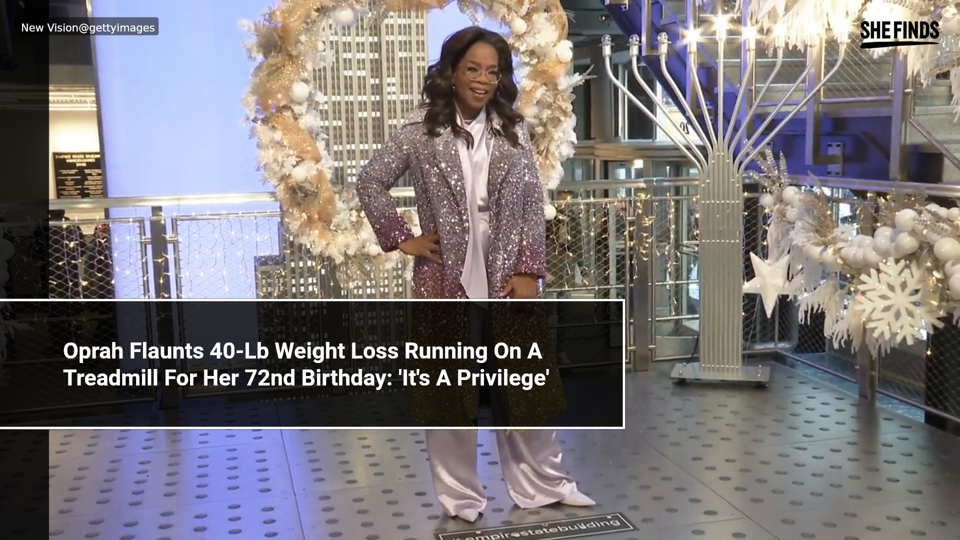 Oprah flaunts 40-lb weight loss running on a treadmill for her 72nd ...