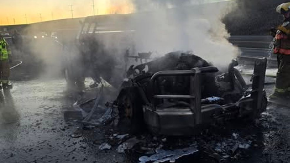 Fire crews extinguish truck blaze on Lewiston Hill