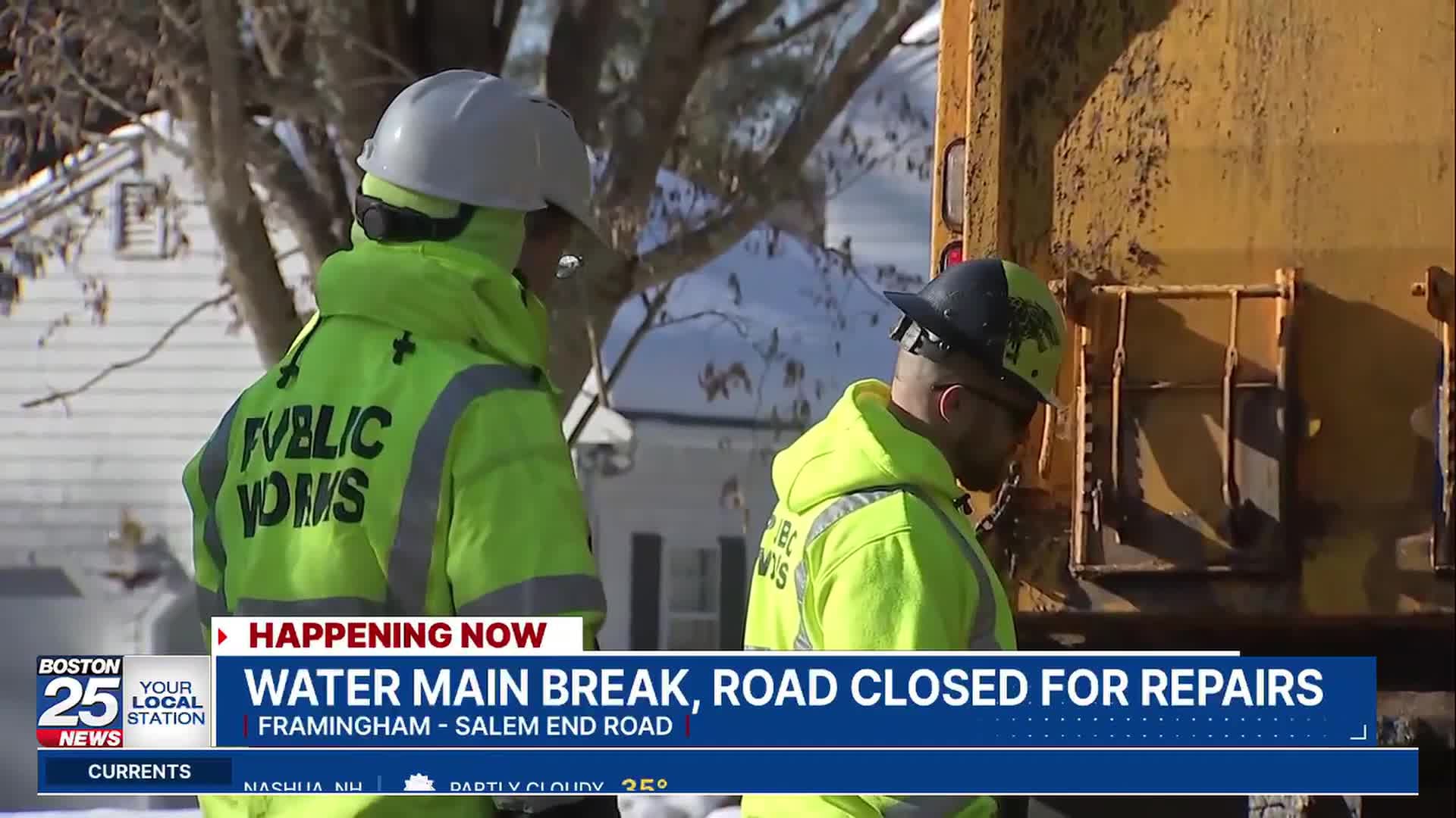 Water main break closes busy road in MetroWest city