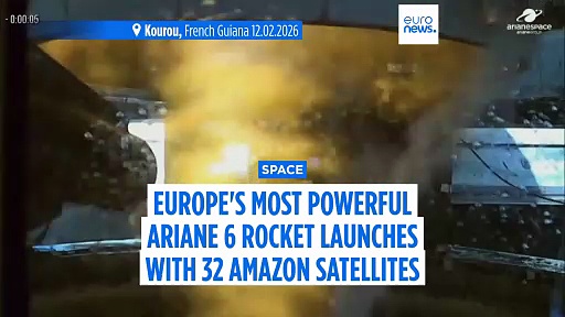 Europe's flagship Ariane 6 rocket launches with 32 satellites for ...