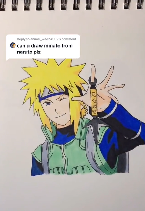 Minato artwork drawing from Naruto
