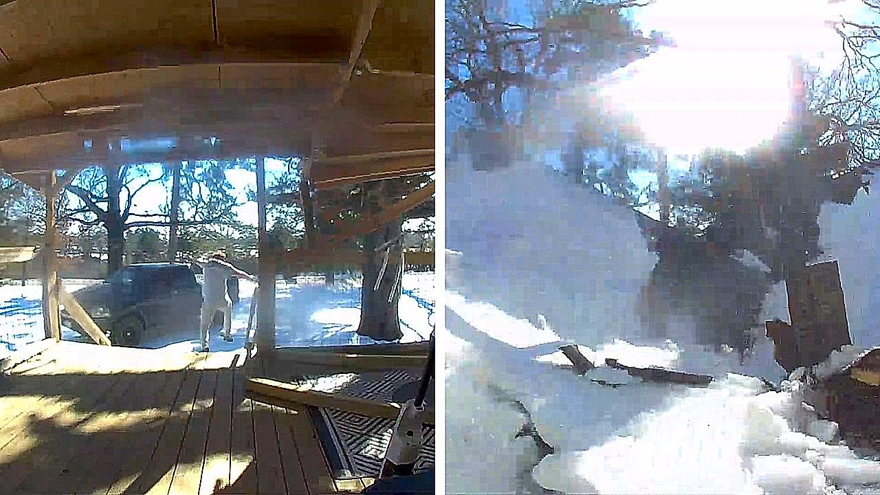 Arkansas man escapes seconds before snow-weighted porch collapses