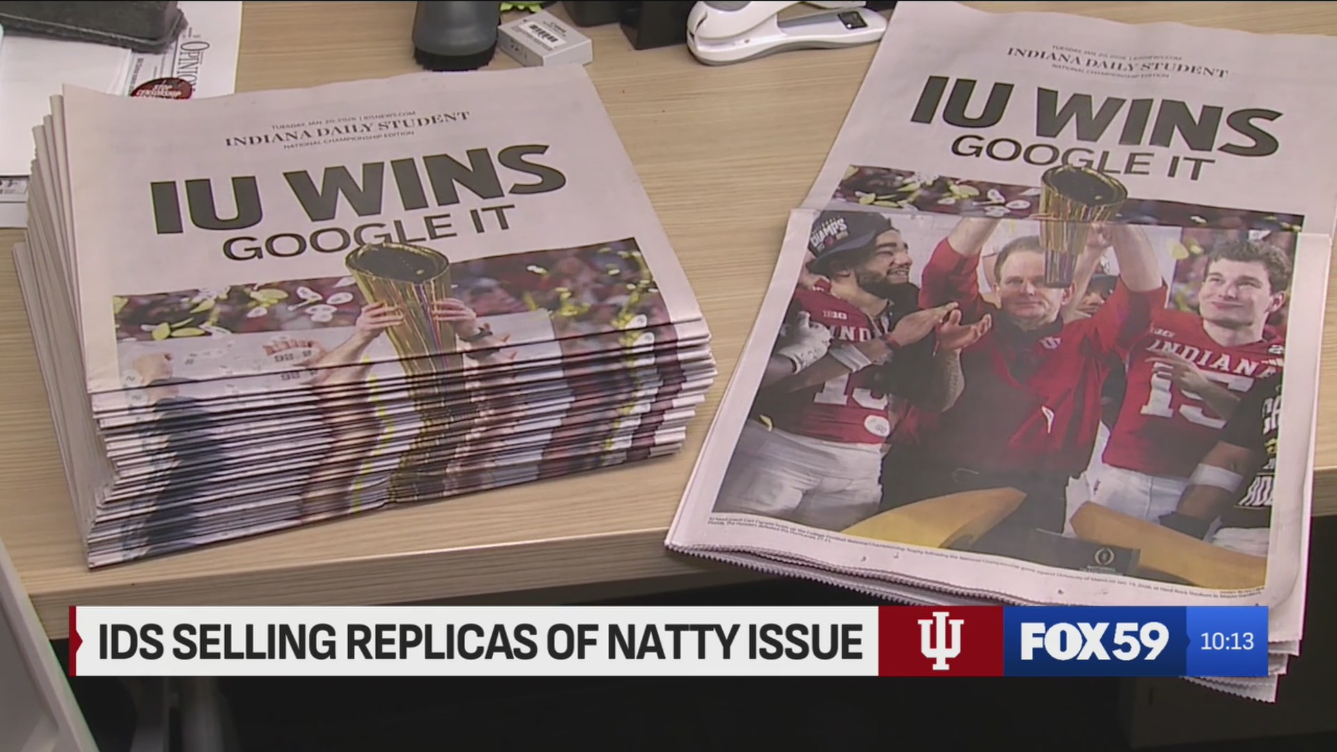 Indiana Daily Student selling replicas of the IU national championship ...