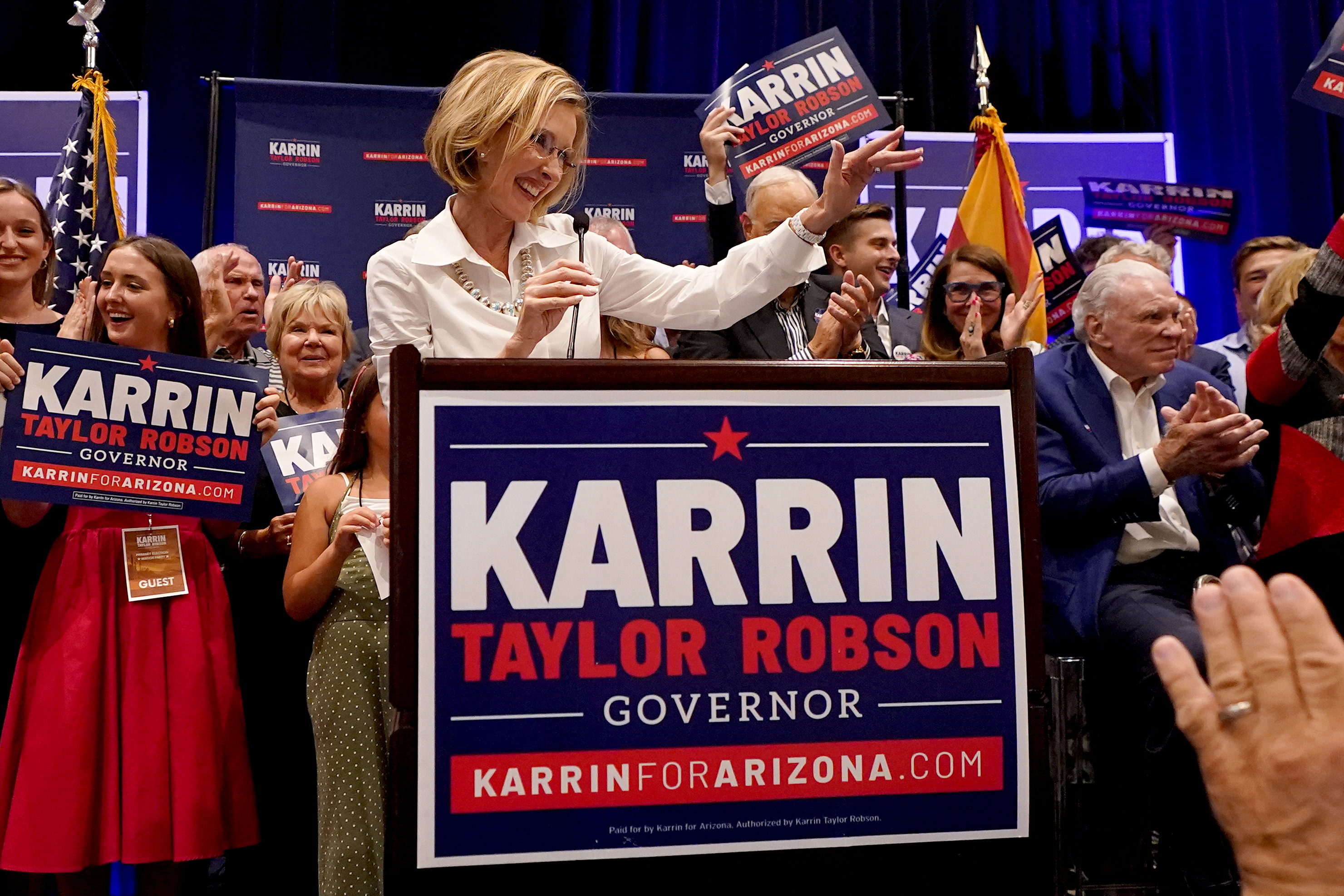 Trump-endorsed Karrin Taylor Robson drops out of Arizona governor’s race<br>