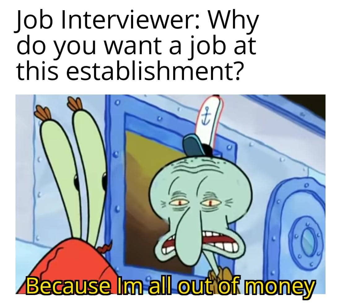 – 8 Meme SpongeBob Lucu tentang Wawancara Kerja