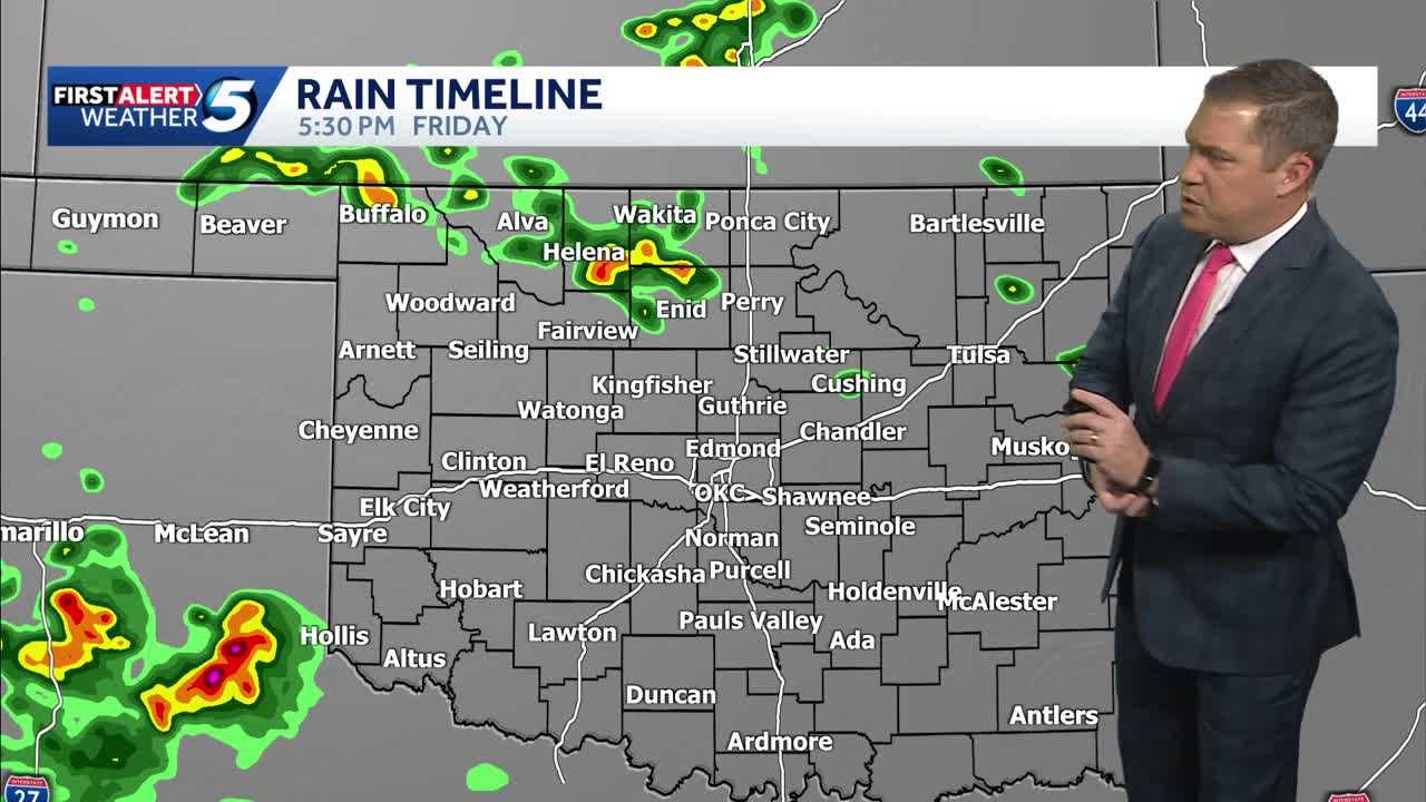 Timeline: Storm system could bring chance of severe weather to Oklahoma