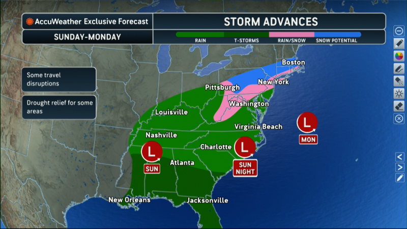 Heavy rain and severe thunderstorms to soak the South