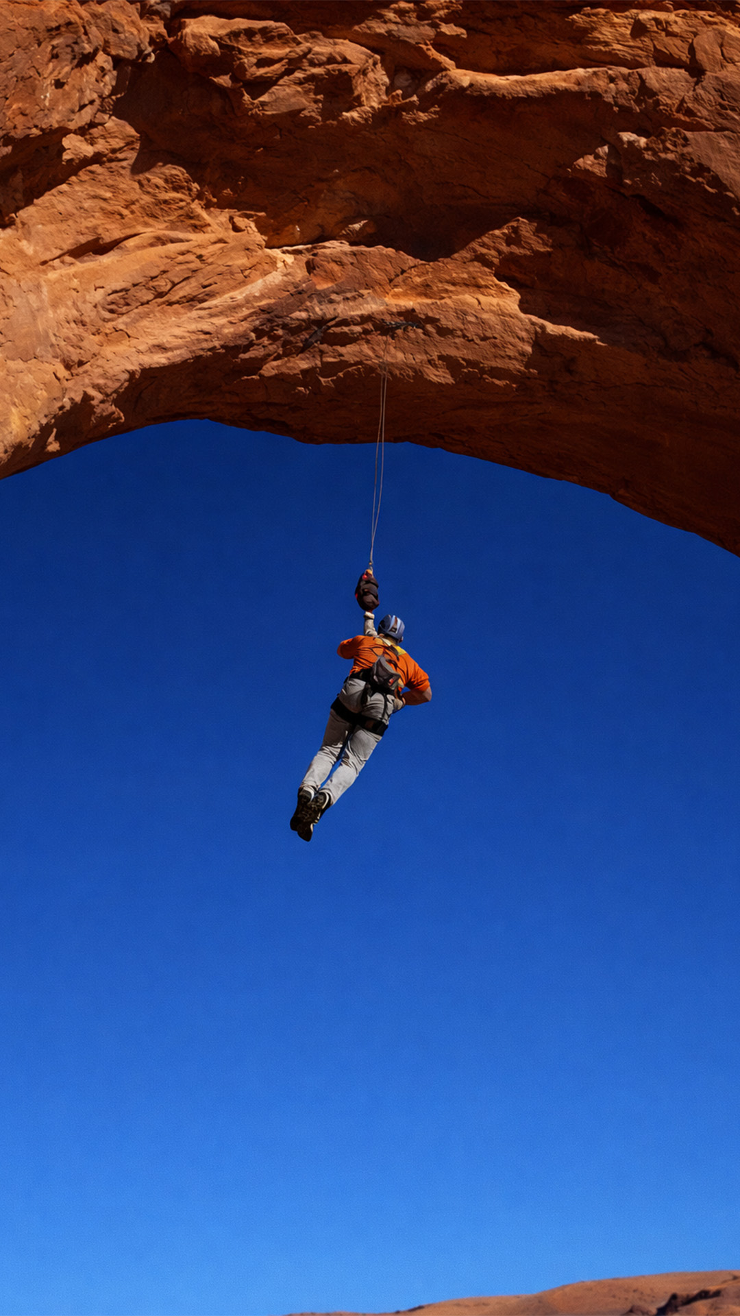 Riding one of the largest rope swings