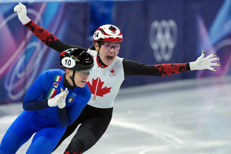 Mom of NB speed skater, young fans watch as Courtney Sarault captures ...