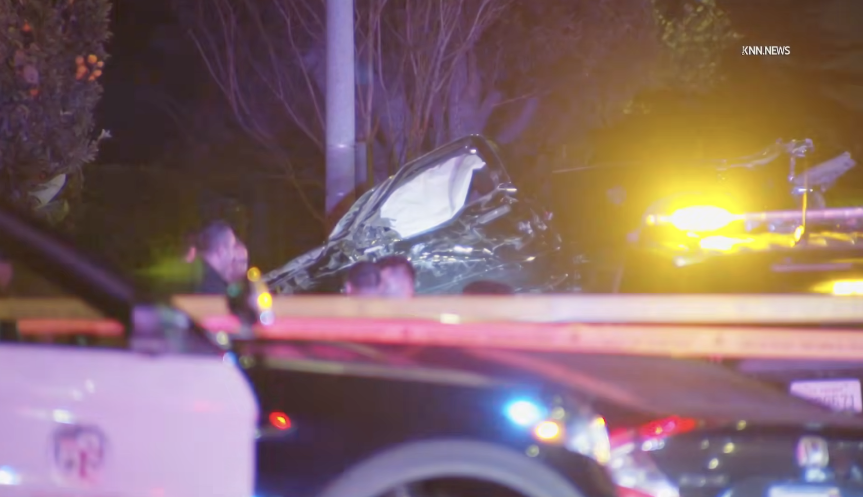 Truck goes airborne, slams into parked cars during police chase