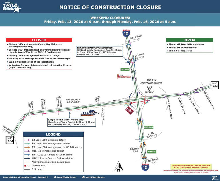 TxDOT: Prep for weekend-long closures on major San Antonio highways ...