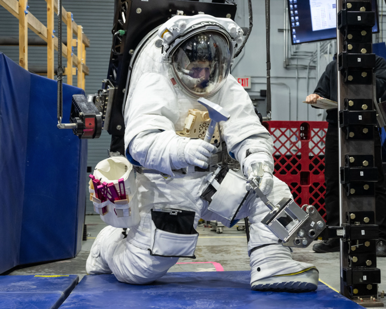 Astronauts practice moonwalking as new spacesuit passes key test