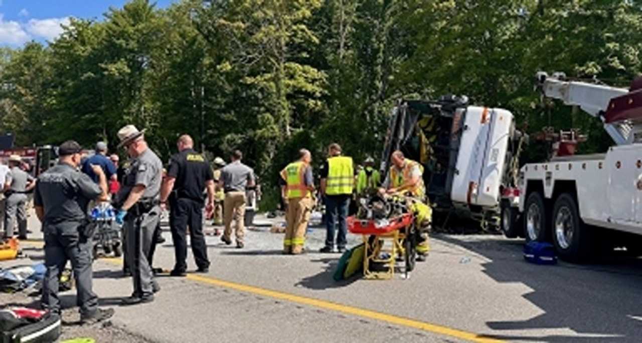 Tour bus driver arrested in NY Thruway rollover crash that killed 5 ...