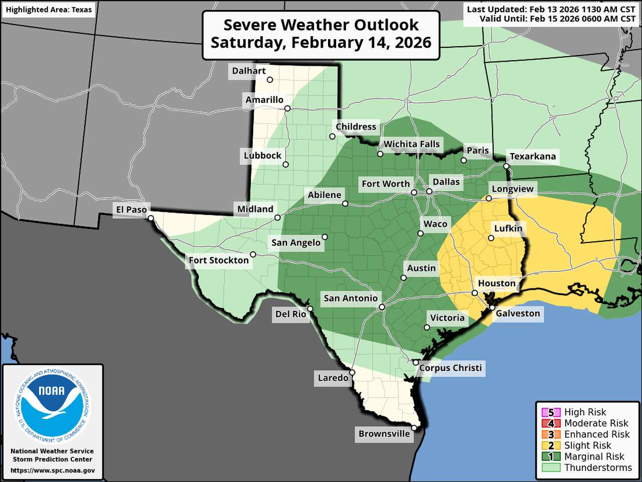 Two days of thunderstorms possible this weekend across Texas