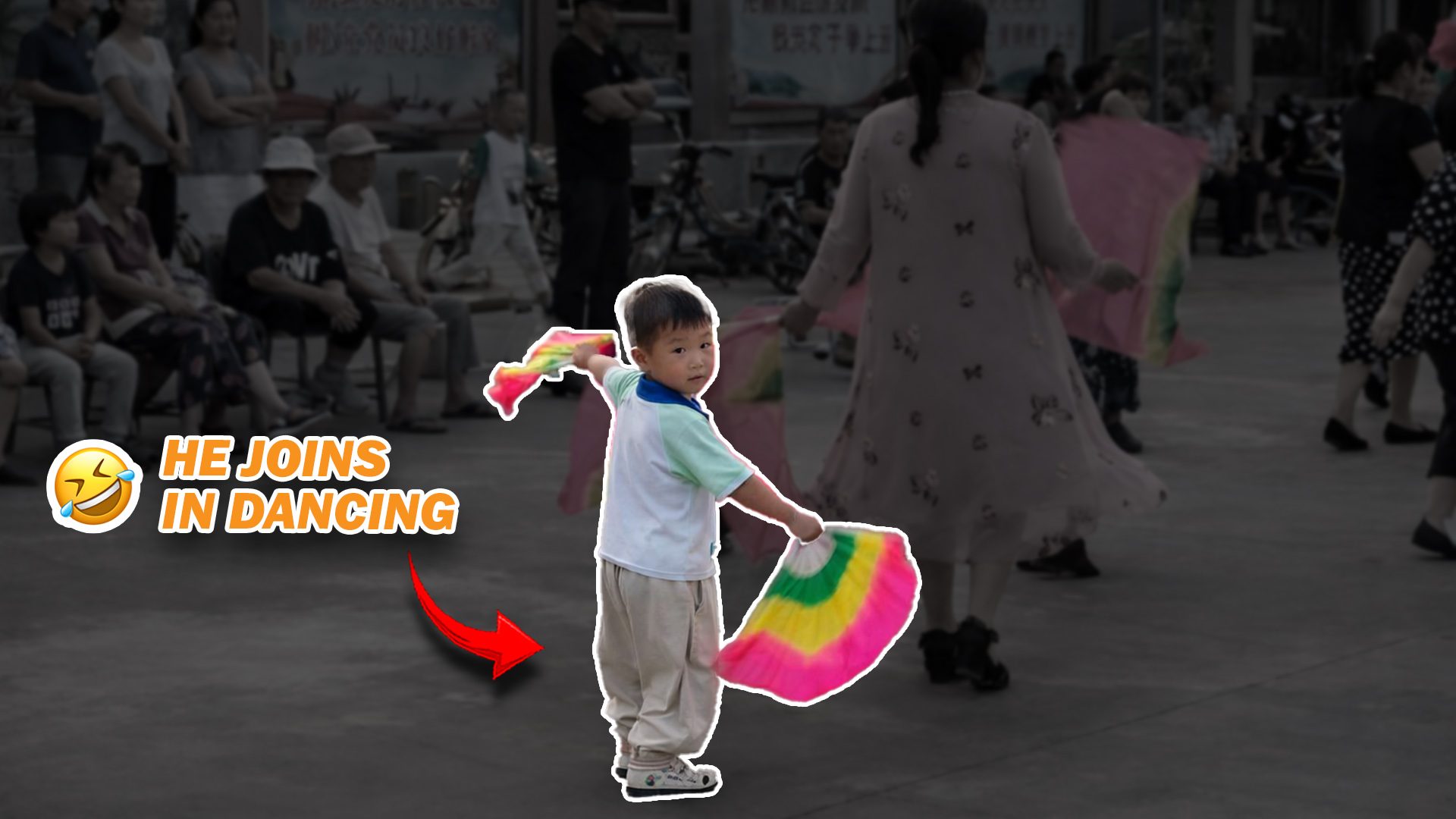 Funny moments of a little kid dancing along