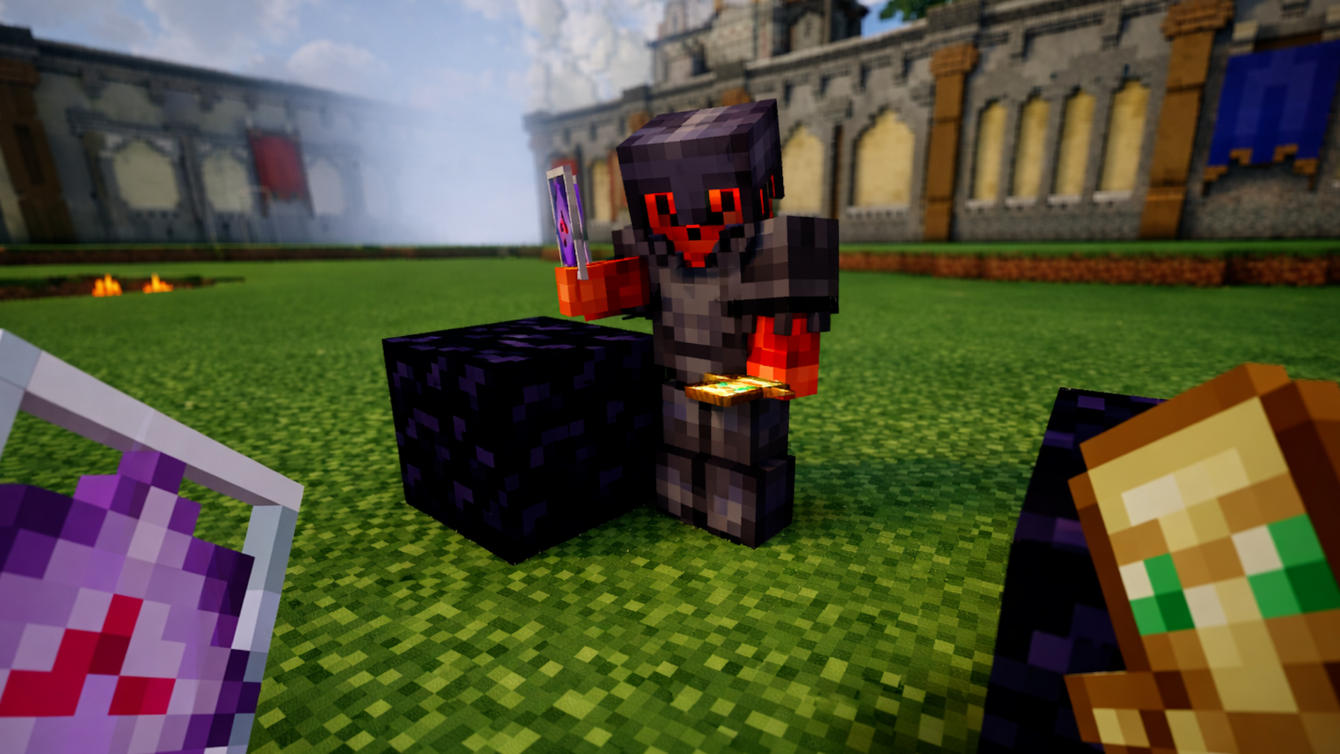 Practicing advanced combat techniques in Minecraft