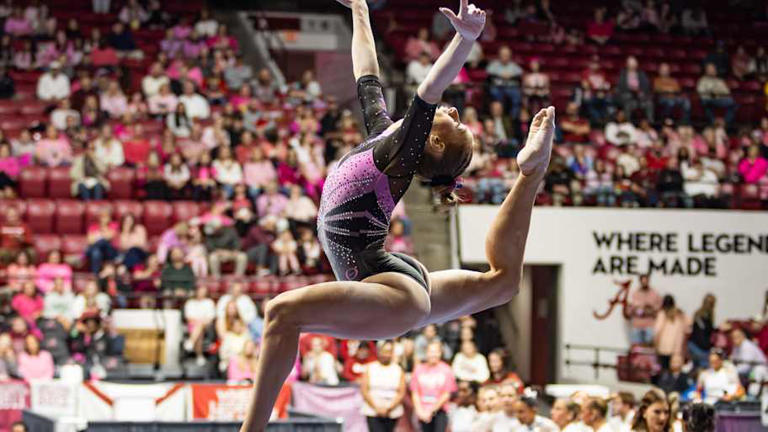 Power of pink pushes No. 3 Alabama to new season high in win over No. 8 ...