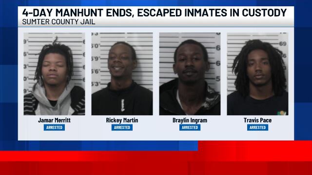 Two escaped murder suspects back in custody in Sumter Co., four others ...