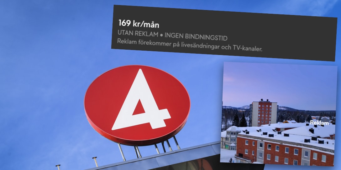 Reklam i TV4:s reklamfria sändning: 