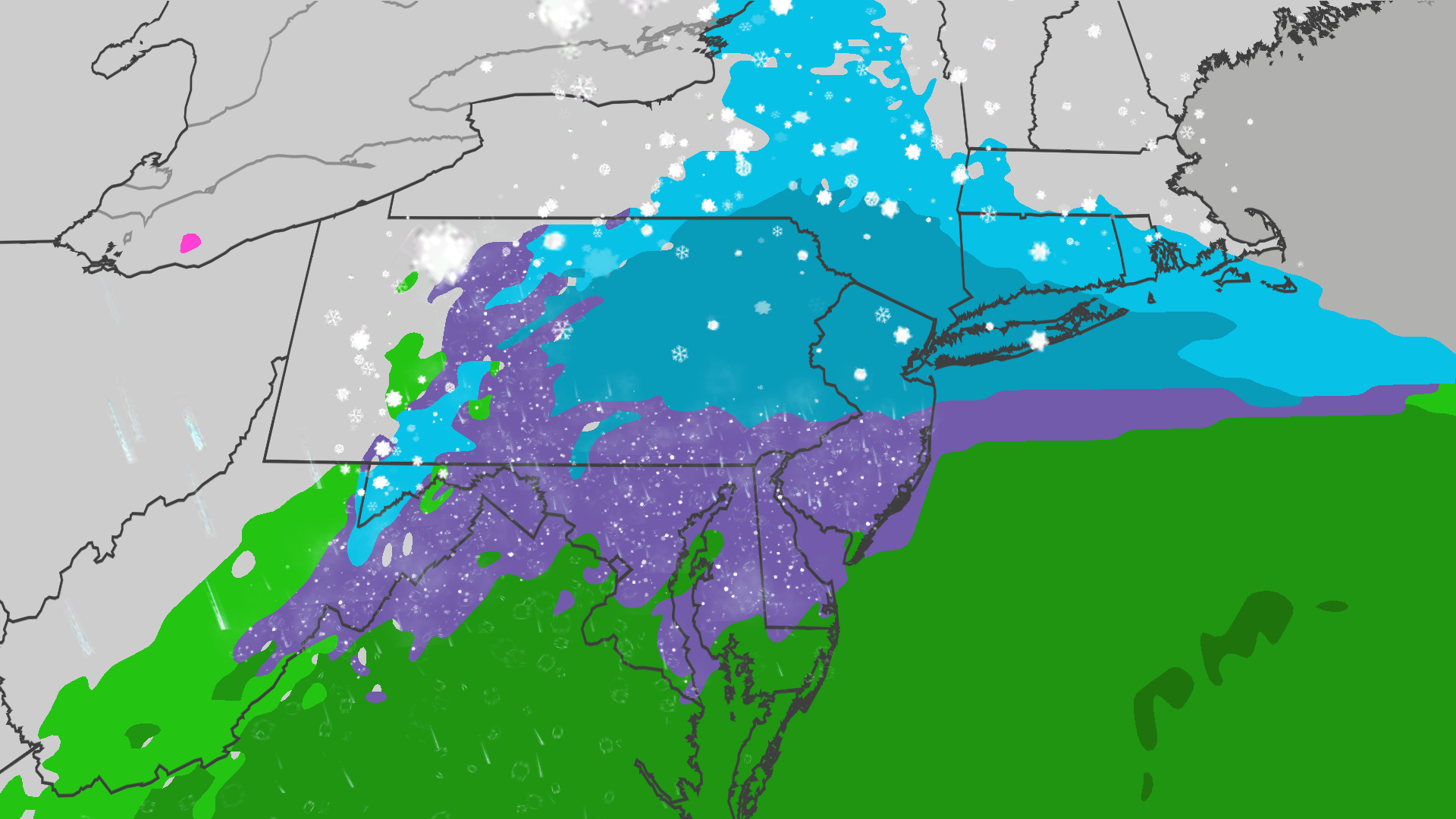 Quick burst of snow for the northeast to end the weekend