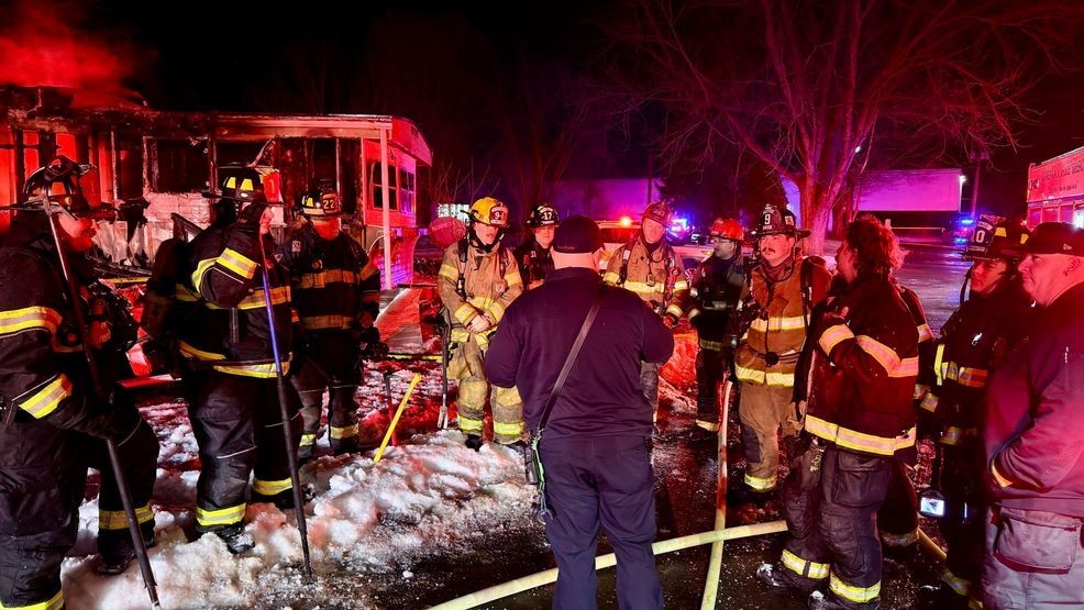 Heavy fire damages home at Colonial Acres Trailer Park in Portage; no ...