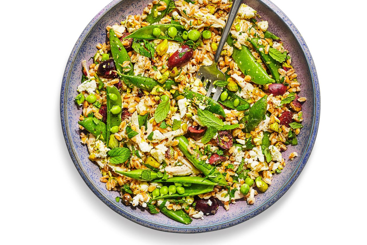 Southern Living Speedy Grain Salad with Sugar Snap Peas in a bowl to serve