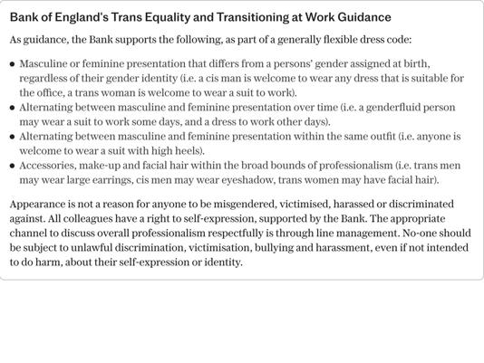Bank of England's Trans Equality and Transitioning at Work Guidance